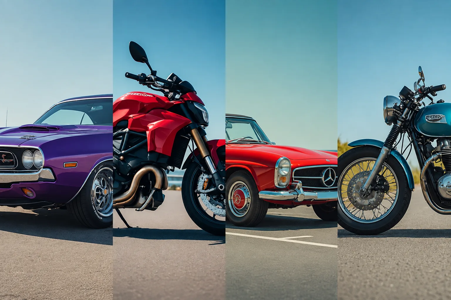 Classic and luxury cars and motorcycles