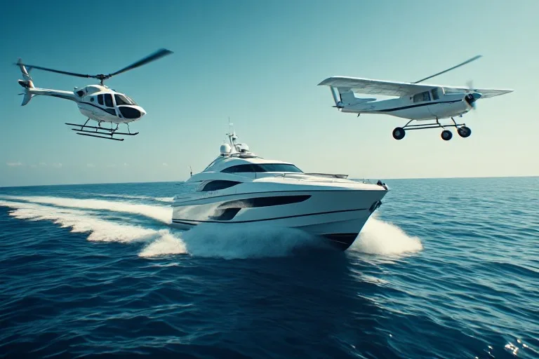 Luxury yacht, private aircraft and helicopter available through direct secure trading
